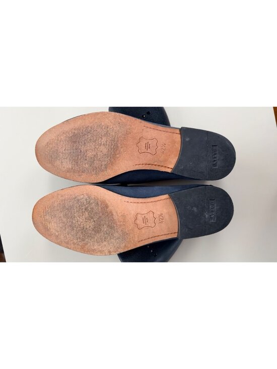 Bally Mens Navy Suede Loafers With Gold Horsebit Detailing Size 42.5 Italy main image 4